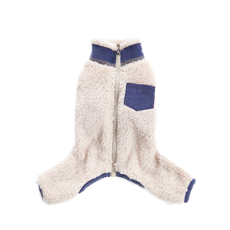 Keep Your Pet Cozy and Stylish with Our Plush Collar Padded Coat!